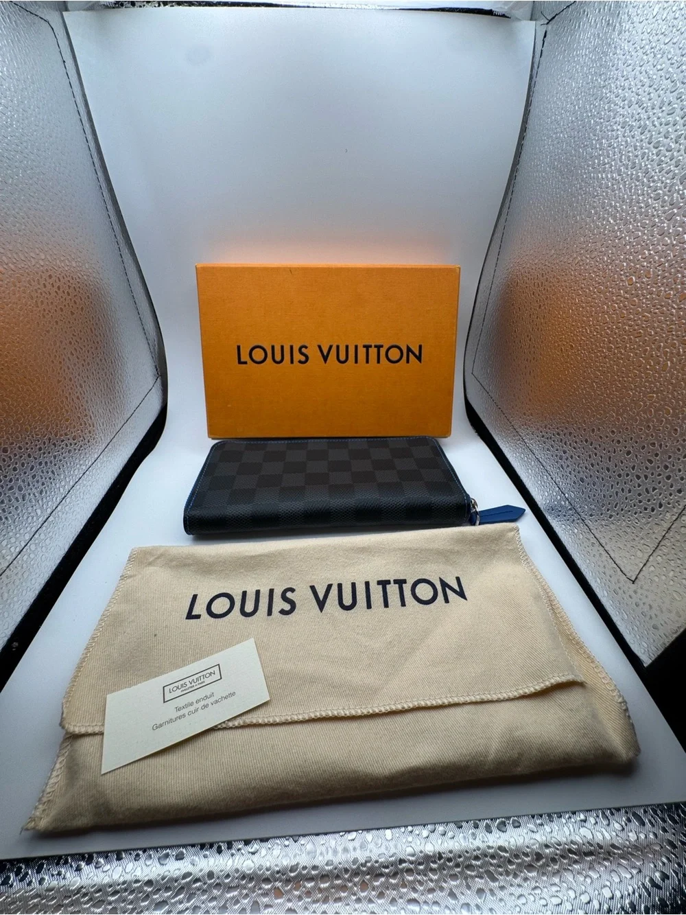 Authentic Louis Vuitton Blue Zip-Around Wallet